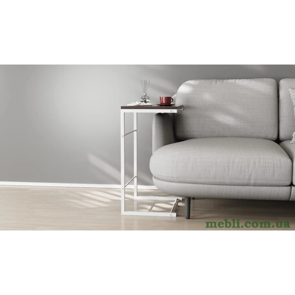 Столик Террі Ferrum-decor 650x440x330 Білий метал ДСП Венге Магія