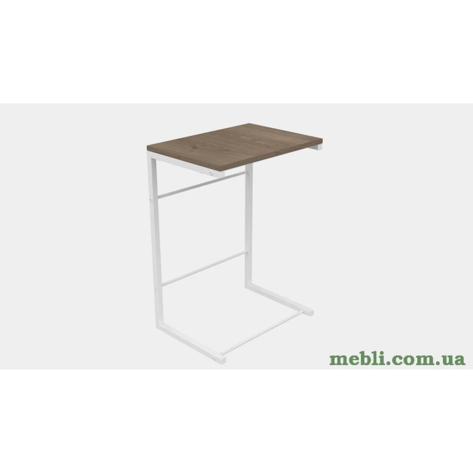 Столик Террі Ferrum-decor 650x440x330 Білий метал ДСП Дуб Сонома Трюфель