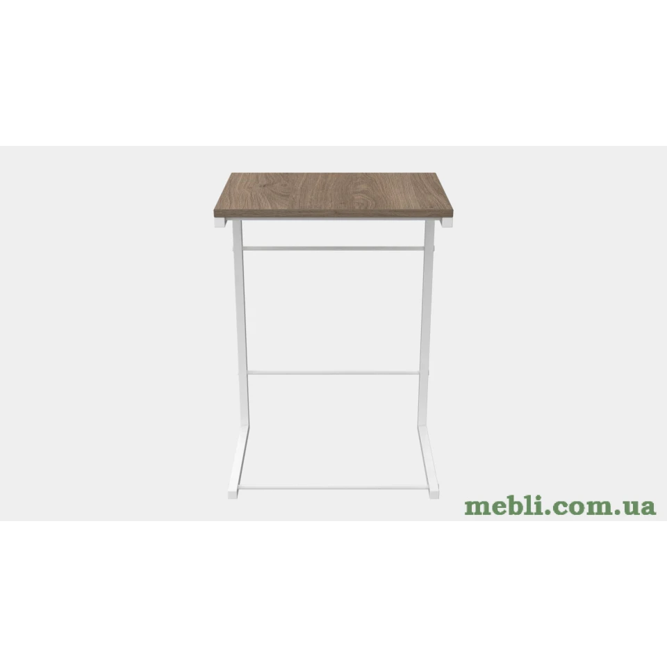 Столик Террі Ferrum-decor 650x440x330 Білий метал ДСП Дуб Сонома Трюфель