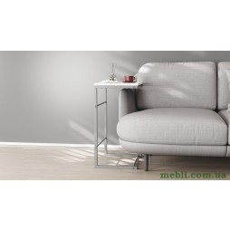 Столик Террі Ferrum-decor 650x440x330 Сірий метал ДСП Білий