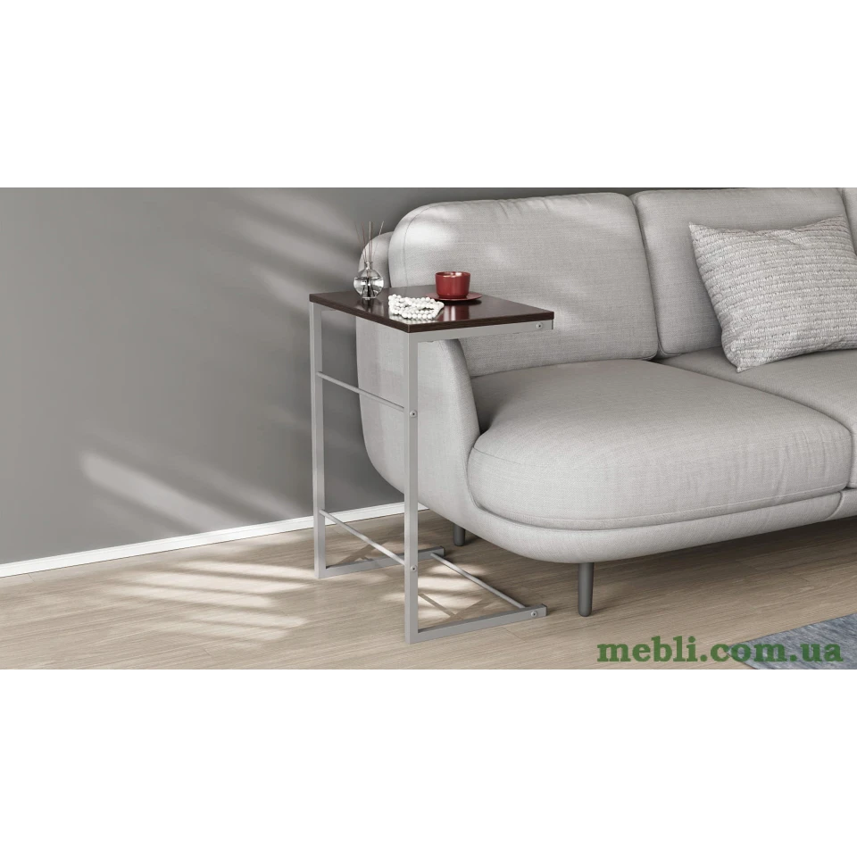 Столик Террі Ferrum-decor 650x440x330 Сірий метал ДСП Венге Магія
