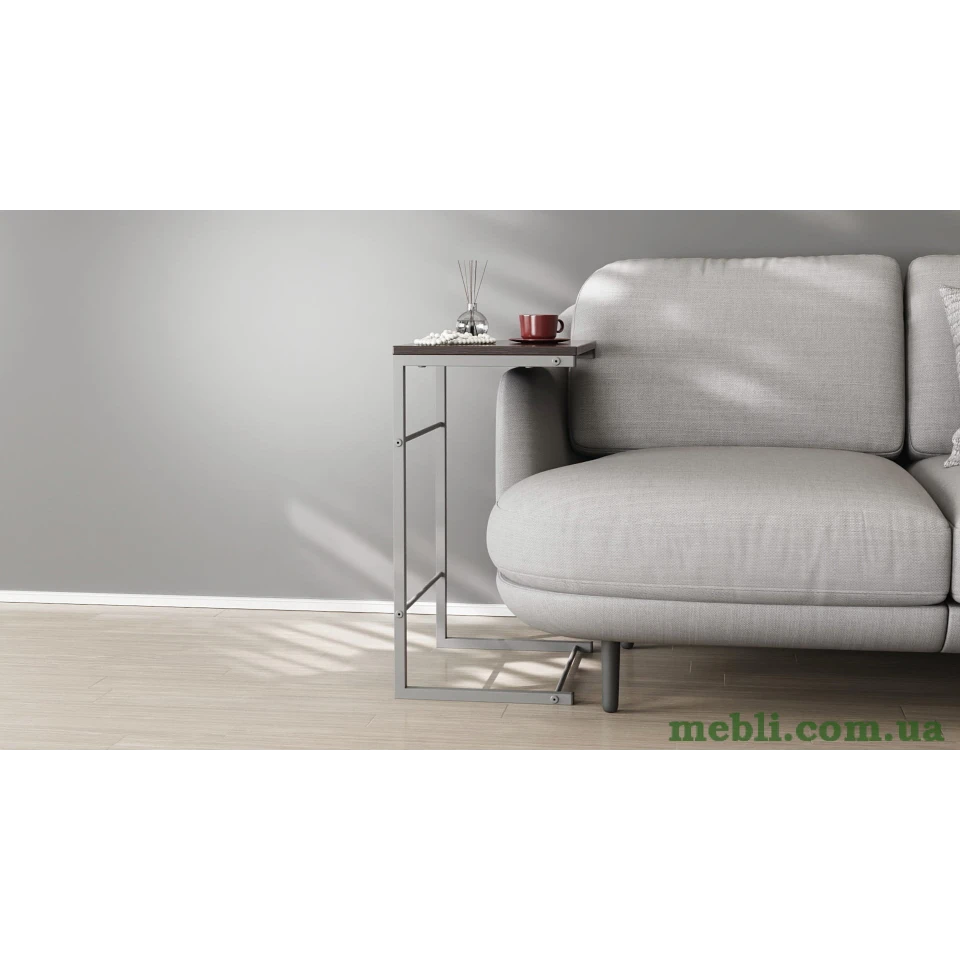 Столик Террі Ferrum-decor 650x440x330 Сірий метал ДСП Венге Магія