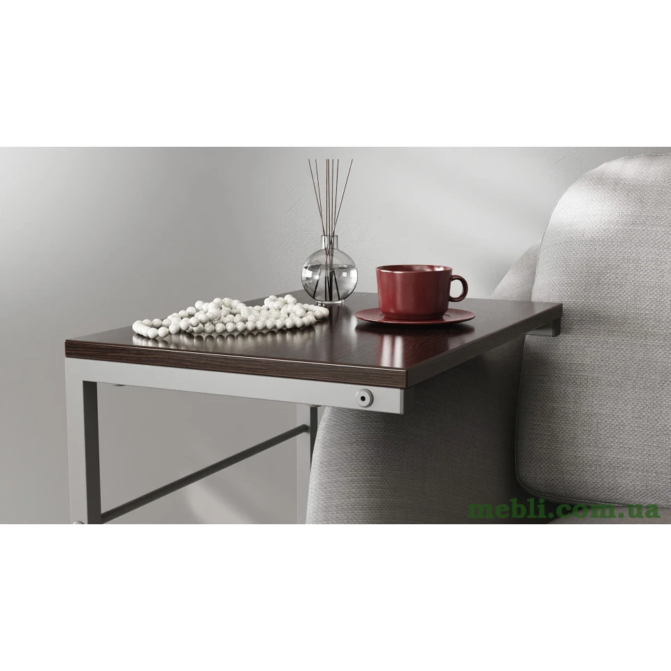Столик Террі Ferrum-decor 650x440x330 Сірий метал ДСП Венге Магія