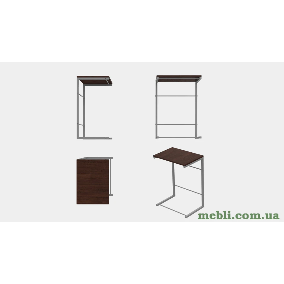 Столик Террі Ferrum-decor 650x440x330 Сірий метал ДСП Венге Магія