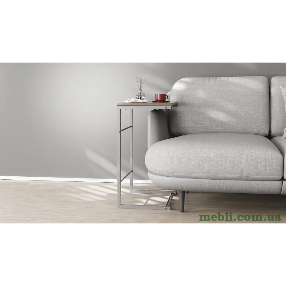Столик Террі Ferrum-decor 650x440x330 Сірий метал ДСП Дуб Сонома Трюфель