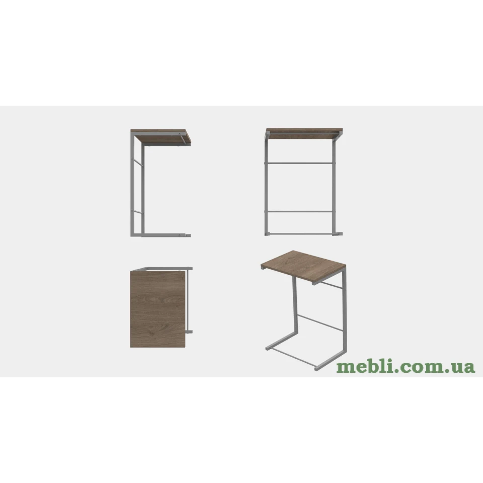 Столик Террі Ferrum-decor 650x440x330 Сірий метал ДСП Дуб Сонома Трюфель