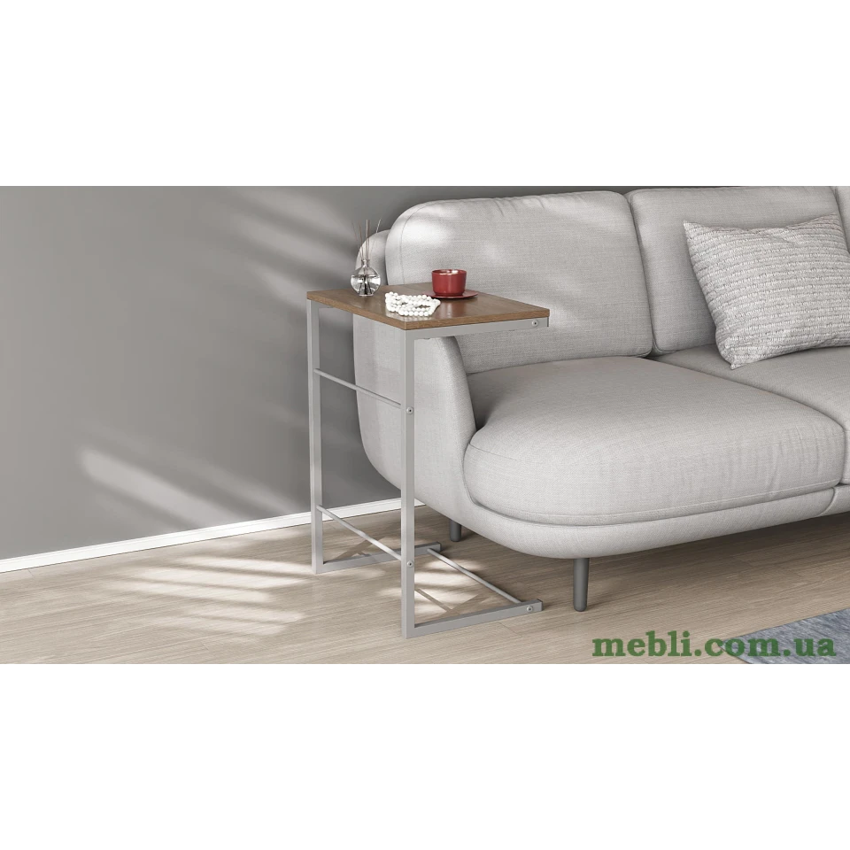 Столик Террі Ferrum-decor 650x440x330 Сірий метал ДСП Дуб Сонома Трюфель