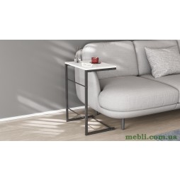 Столик Террі Ferrum-decor 650x440x330 Чорний метал ДСП Білий