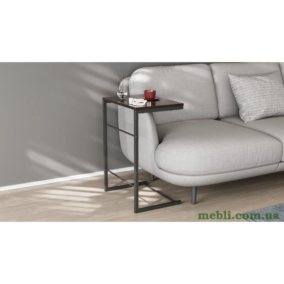 Столик Террі Ferrum-decor 650x440x330 Чорний метал ДСП Венге Магія