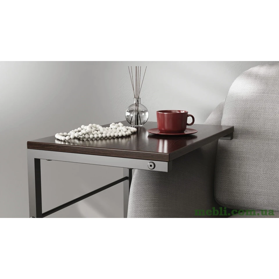 Столик Террі Ferrum-decor 650x440x330 Чорний метал ДСП Венге Магія