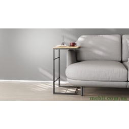 Столик Террі Ferrum-decor 650x440x330 Чорний метал ДСП Дуб Артизан