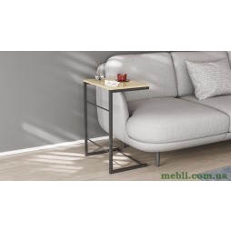 Столик Террі Ferrum-decor 650x440x330 Чорний метал ДСП Дуб Сонома