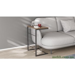 Столик Террі Ferrum-decor 650x440x330 Чорний метал ДСП Дуб Сонома Трюфель