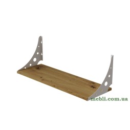 Полиця настінна Ferrum-decor Ханді 2 240x700x240 метал Білий ДСП Дуб Артізан