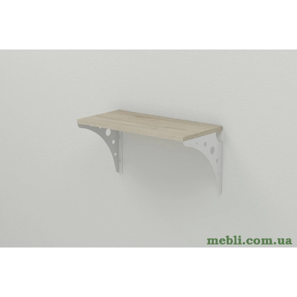 Полиця настінна Ferrum-decor Ханді 2 240x700x240 метал Білий ДСП Сонома