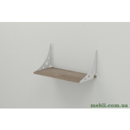 Полиця настінна Ferrum-decor Ханді 2 240x700x240 метал Білий ДСП Сонома Трюфель