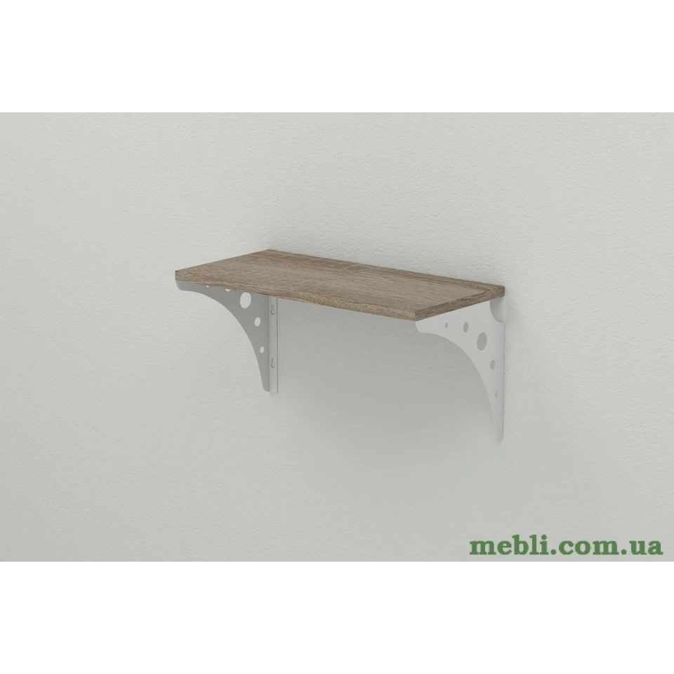 Полиця настінна Ferrum-decor Ханді 2 240x700x240 метал Білий ДСП Сонома Трюфель