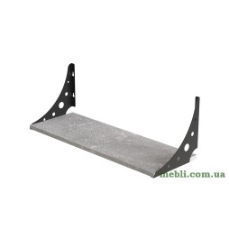 Полиця настінна Ferrum-decor Ханді 2 240x700x240 метал Чорний ДСП Бетон