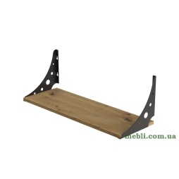 Полиця настінна Ferrum-decor Ханді 2 240x700x240 метал Чорний ДСП Дуб Артізан