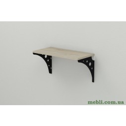 Полиця настінна Ferrum-decor Ханді 2 240x700x240 метал Чорний ДСП Сонома
