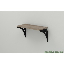Полиця настінна Ferrum-decor Ханді 2 240x700x240 метал Чорний ДСП Сонома Трюфель