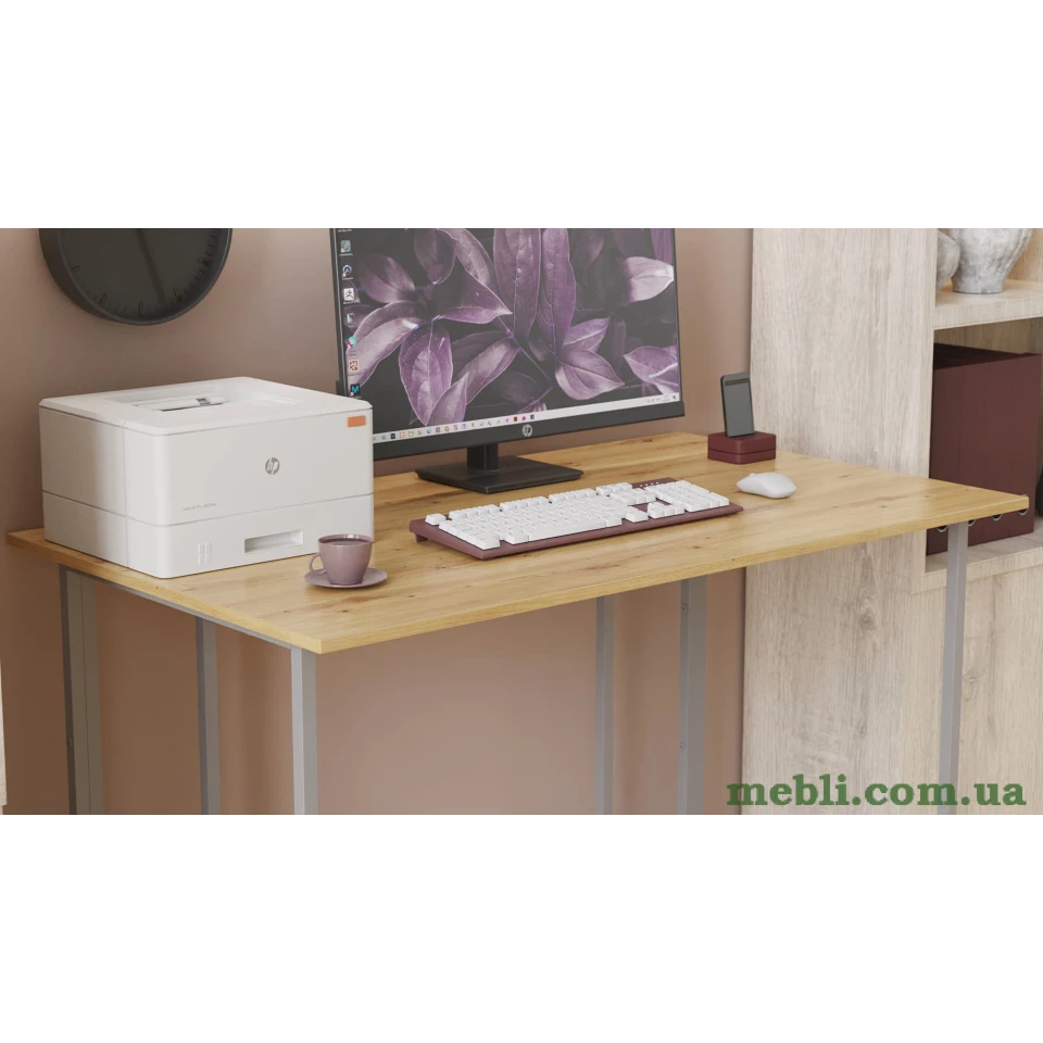 Комп'ютерний стіл Ferrum-decor Ханна 75x100x70 сірий ДСП Дуб Артизан 32мм
