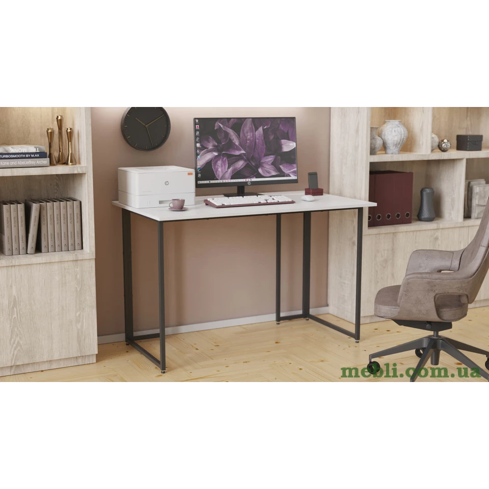 Комп'ютерний стіл Ferrum-decor Ханна 75x100x70 чорний ДСП Білий 16мм