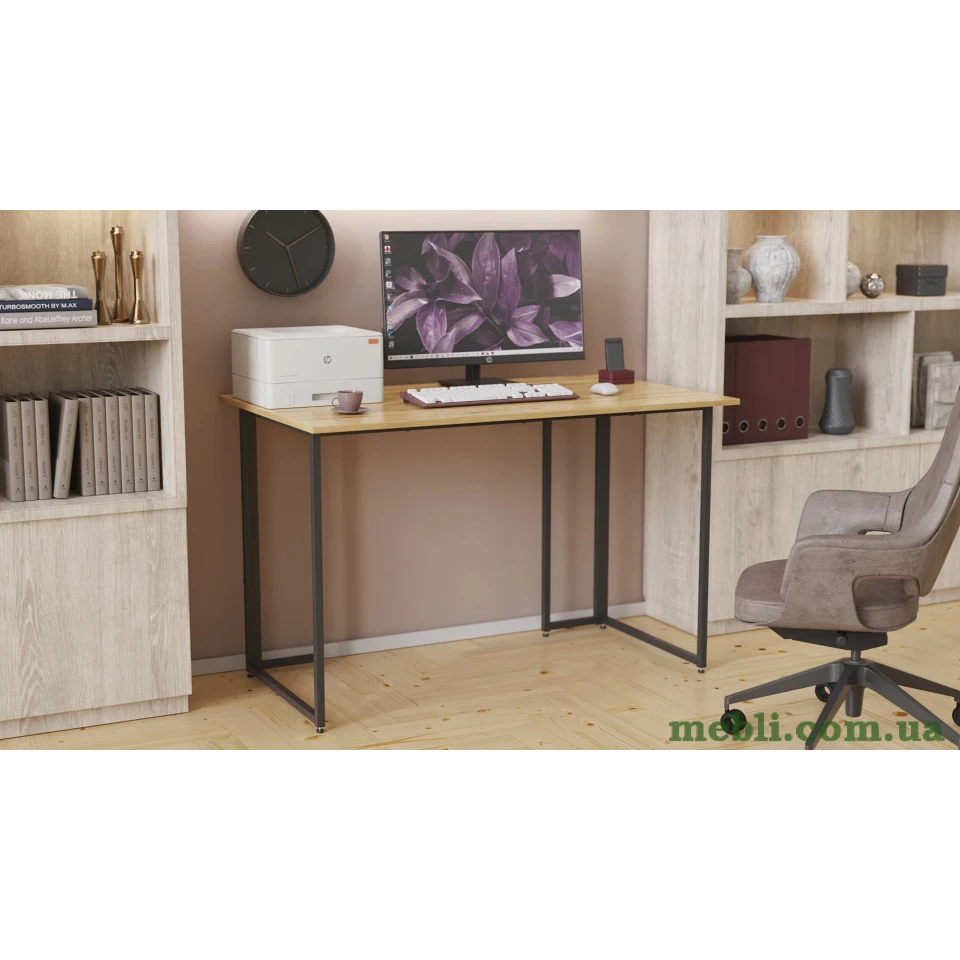 Комп'ютерний стіл Ferrum-decor Ханна 75x100x70 чорний ДСП Дуб Артизан 16мм
