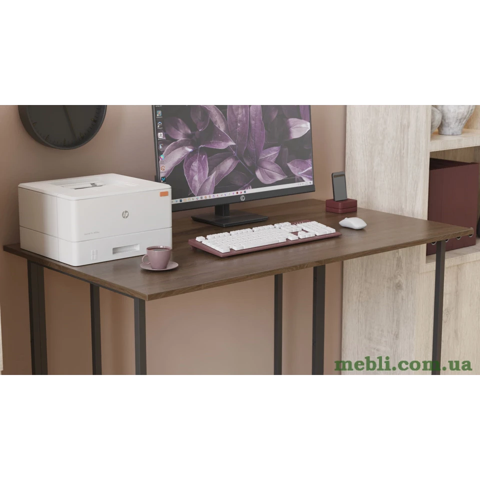 Комп'ютерний стіл Ferrum-decor Ханна 75x100x70 чорний ДСП Дуб Сонома Труфель 16мм