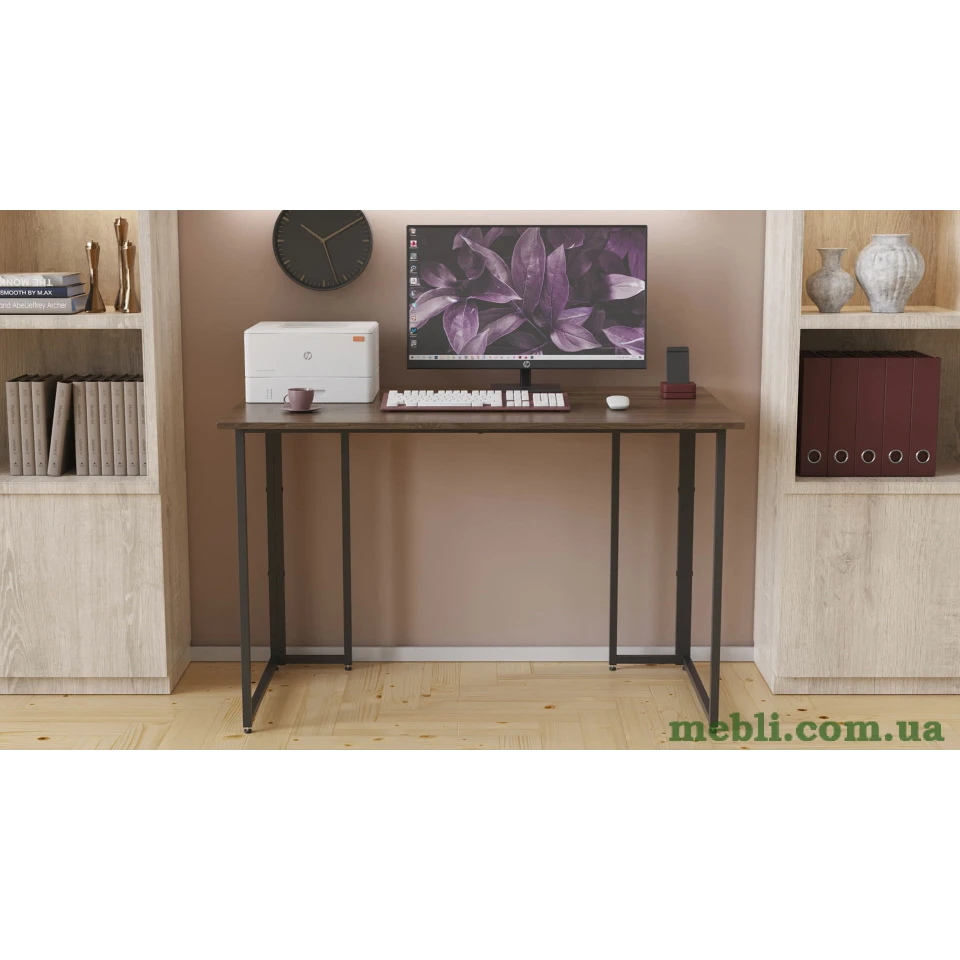 Комп'ютерний стіл Ferrum-decor Ханна 75x100x70 чорний ДСП Дуб Сонома Труфель 16мм