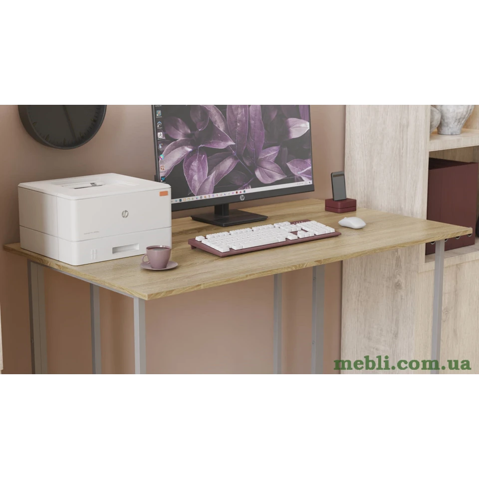 Комп'ютерний стіл Ferrum-decor Ханна 75x120x60 сірий ДСП Дуб Сонома 16мм