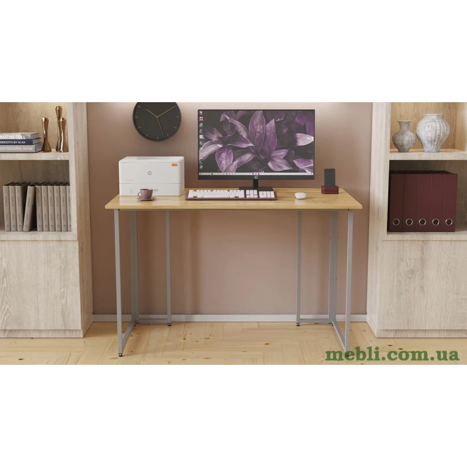 Комп'ютерний стіл Ferrum-decor Ханна 75x120x70 сірий ДСП Дуб Артизан 16мм