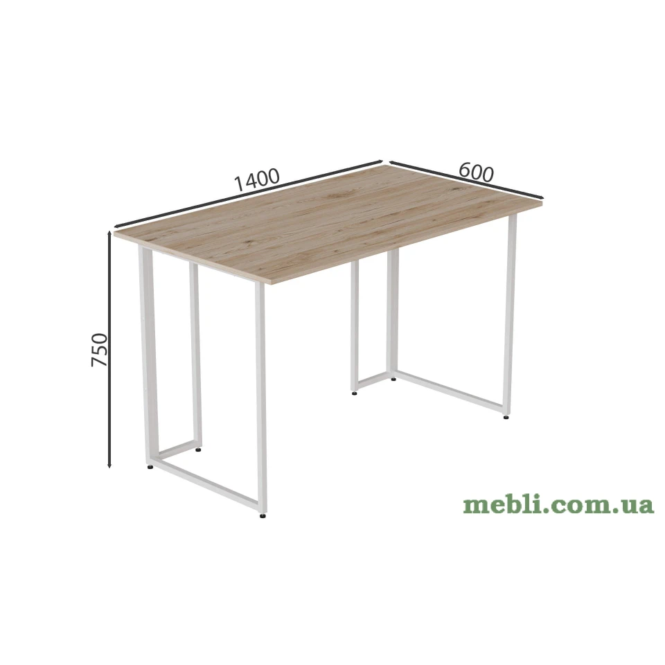 Комп'ютерний стіл Ferrum-decor Ханна 75x140x60 білий ДСП Дуб Артизан 32мм