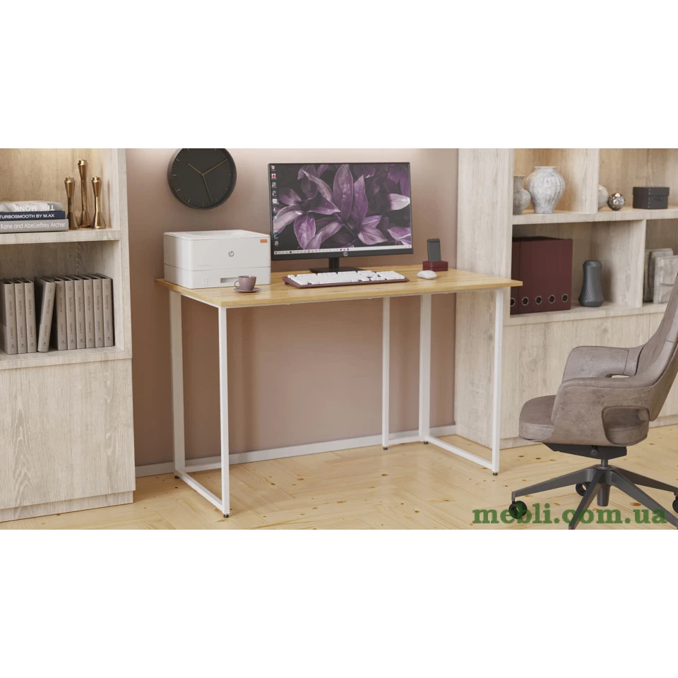 Комп'ютерний стіл Ferrum-decor Ханна 75x140x60 сірий ДСП Дуб Артизан 32мм