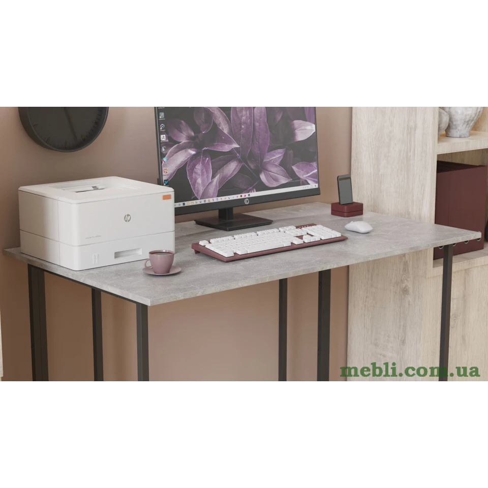 Комп'ютерний стіл Ferrum-decor Ханна 75x140x60 чорний ДСП Білий 16мм