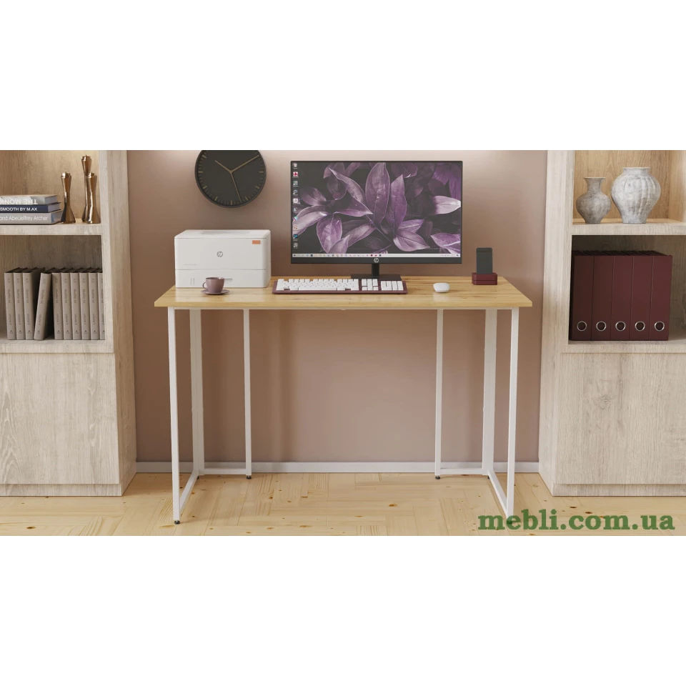 Комп'ютерний стіл Ferrum-decor Ханна 75x140x70 білий ДСП Дуб Артізан 32мм