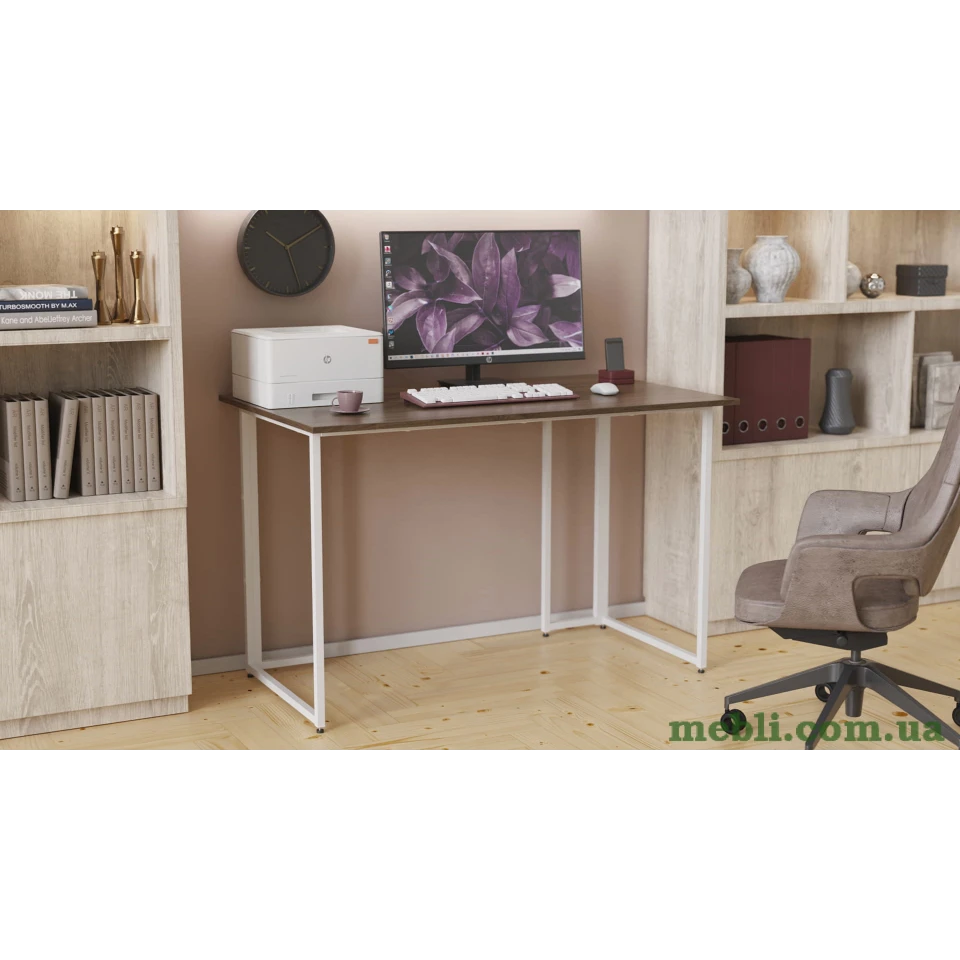 Комп'ютерний стіл Ferrum-decor Ханна 75x140x70 білий ДСП Дуб Сонома Труфель 16мм