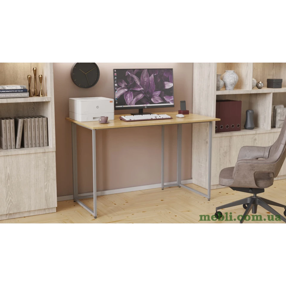 Комп'ютерний стіл Ferrum-decor Ханна 75x140x70 сірий ДСП Дуб Артизан 16мм