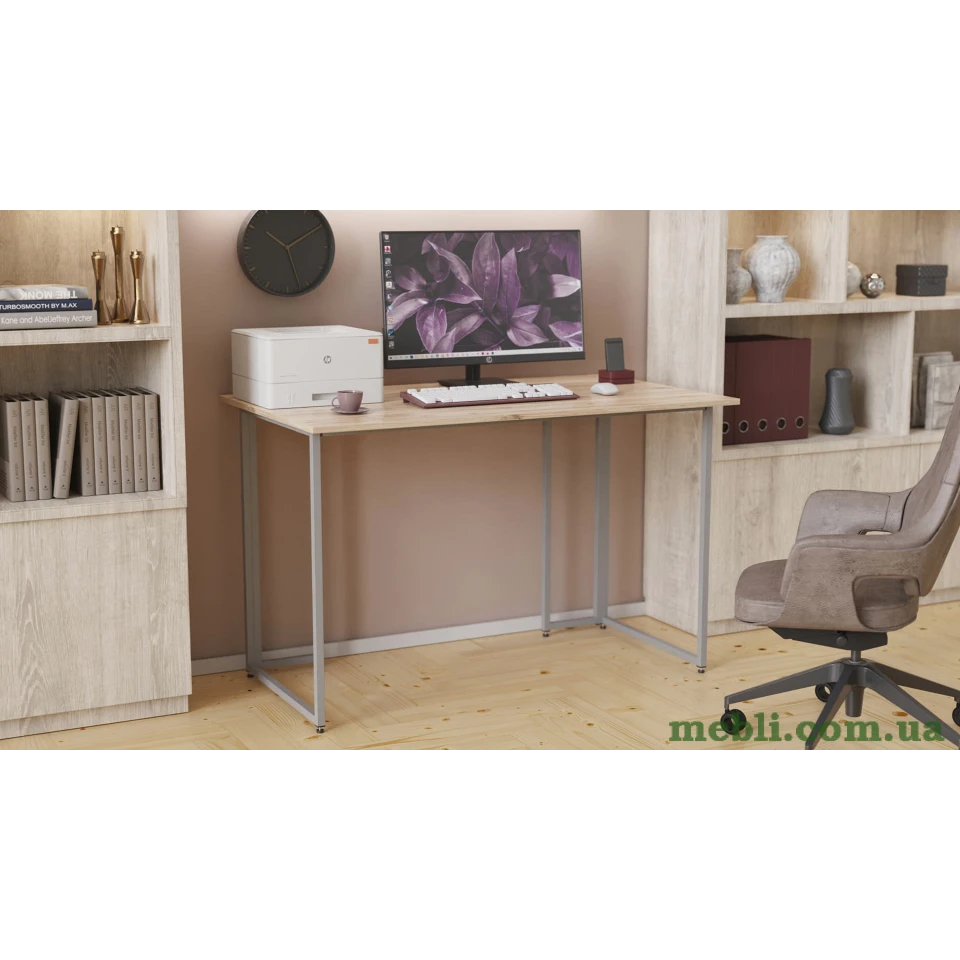Комп'ютерний стіл Ferrum-decor Ханна 75x140x70 сірий ДСП Дуб Артізан 16мм