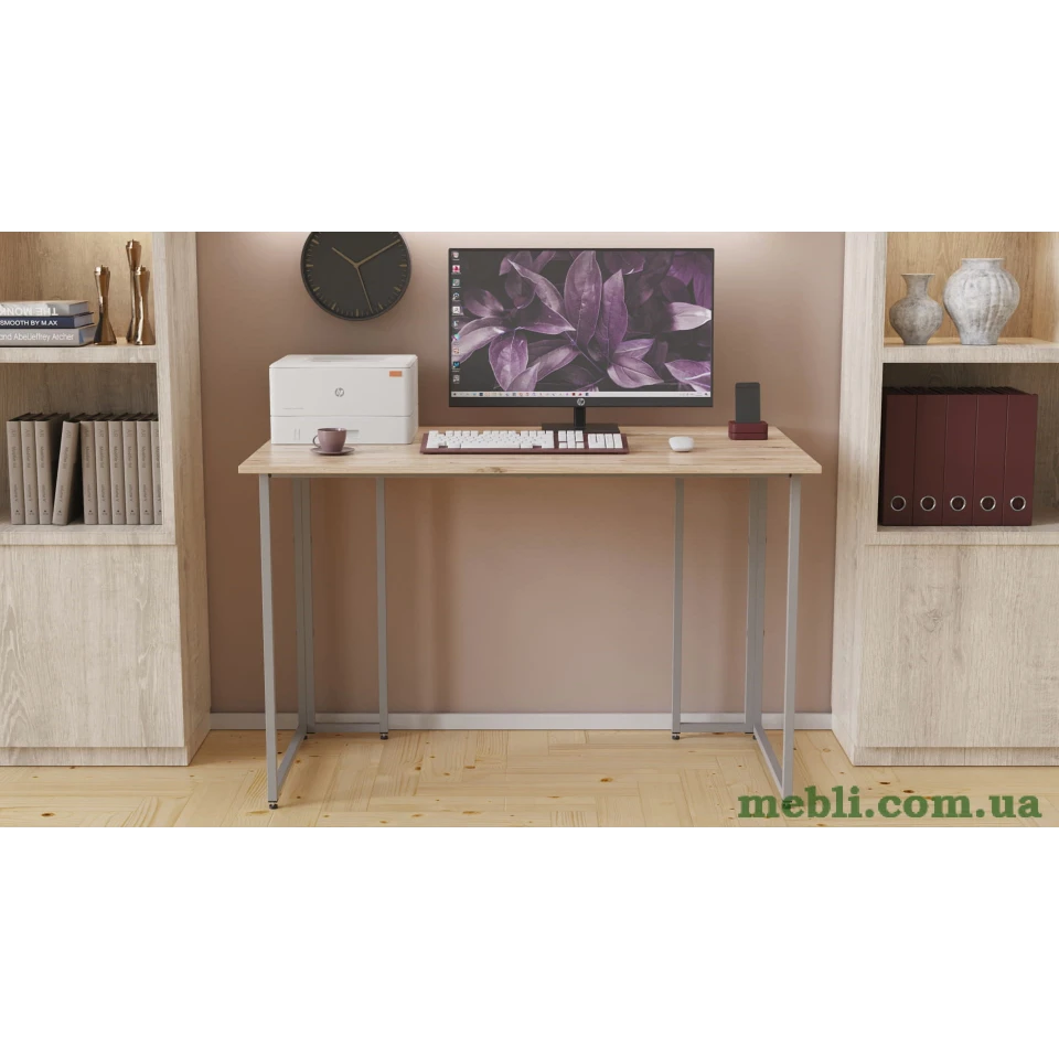 Комп'ютерний стіл Ferrum-decor Ханна 75x140x70 сірий ДСП Дуб Артізан 16мм