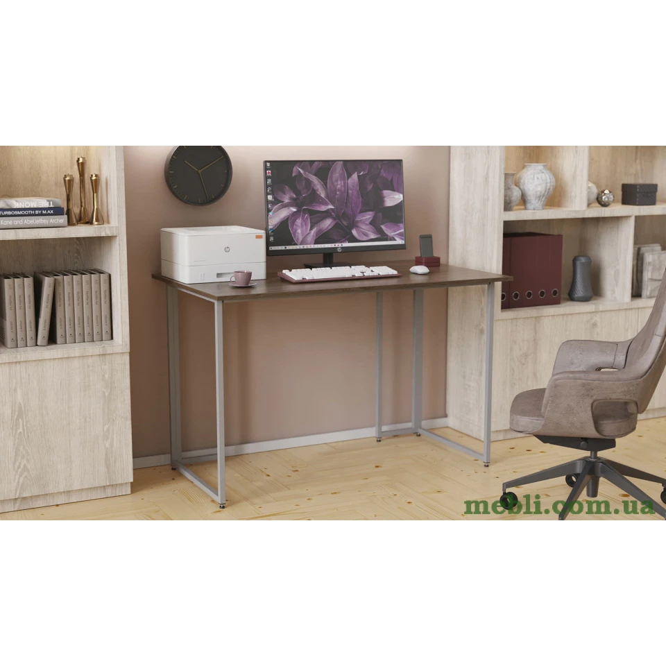 Комп'ютерний стіл Ferrum-decor Ханна 75x140x70 сірий ДСП Дуб Сонома Труфель 16мм