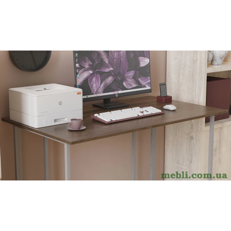 Комп'ютерний стіл Ferrum-decor Ханна 75x140x70 сірий ДСП Дуб Сонома Труфель 16мм