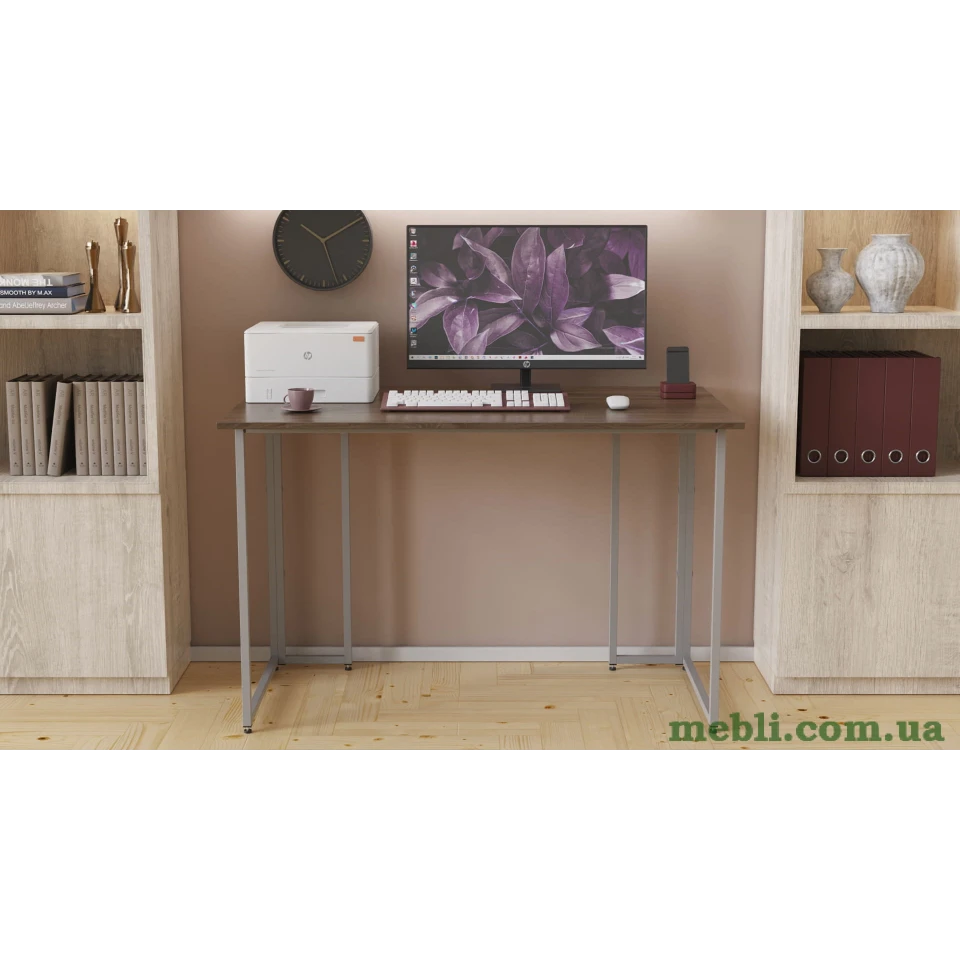 Комп'ютерний стіл Ferrum-decor Ханна 75x140x70 сірий ДСП Дуб Сонома Труфель 16мм
