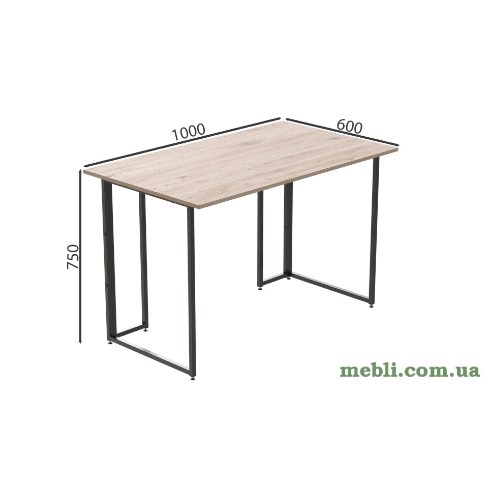 Комп'ютерний стіл Ferrum-decor Ханна 76x100x60 чорний ДСП Дуб Артизан 32мм