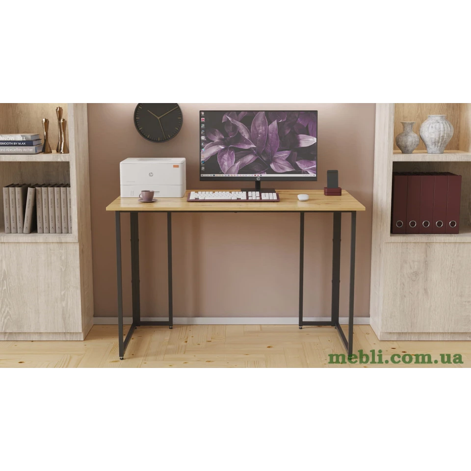 Комп'ютерний стіл Ferrum-decor Ханна 76x100x70 чорний ДСП Дуб Артизан 32мм