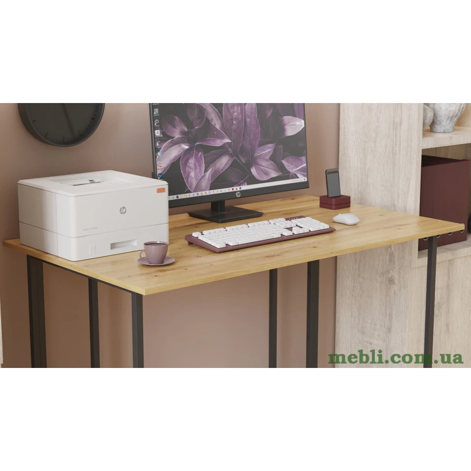 Комп'ютерний стіл Ferrum-decor Ханна 76x140x70 чорний ДСП Дуб Артизан 32мм
