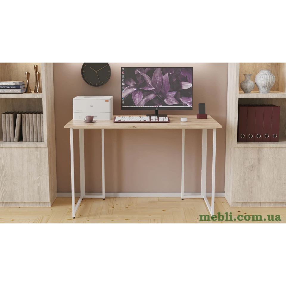 Комп'ютерний стіл Ханна 75x120x60 білий ДСП Дуб Сан-Марино 16мм