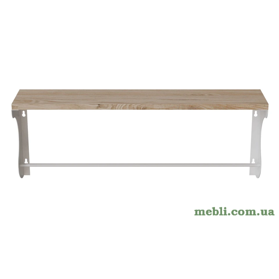 Полиця настінна Ferrum-decor Юзиби 270x500x150 метал Білий ДСП Артізан