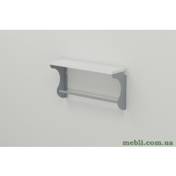 Полиця настінна Ferrum-decor Юзиби 270x500x150 метал Сірий ДСП Білий
