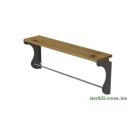 Полиця настінна Ferrum-decor Юзиби 270x500x150 метал Сірий ДСП Дуб Артізан